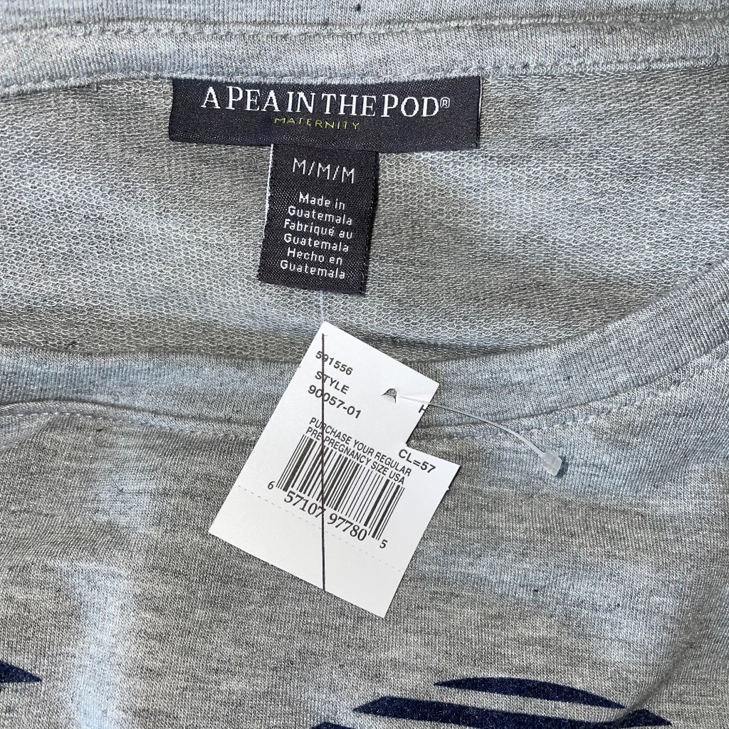 A Pea In The Pod Gray Blue Long Sleeve Heart Shirt New Nwt — image 5 of 5